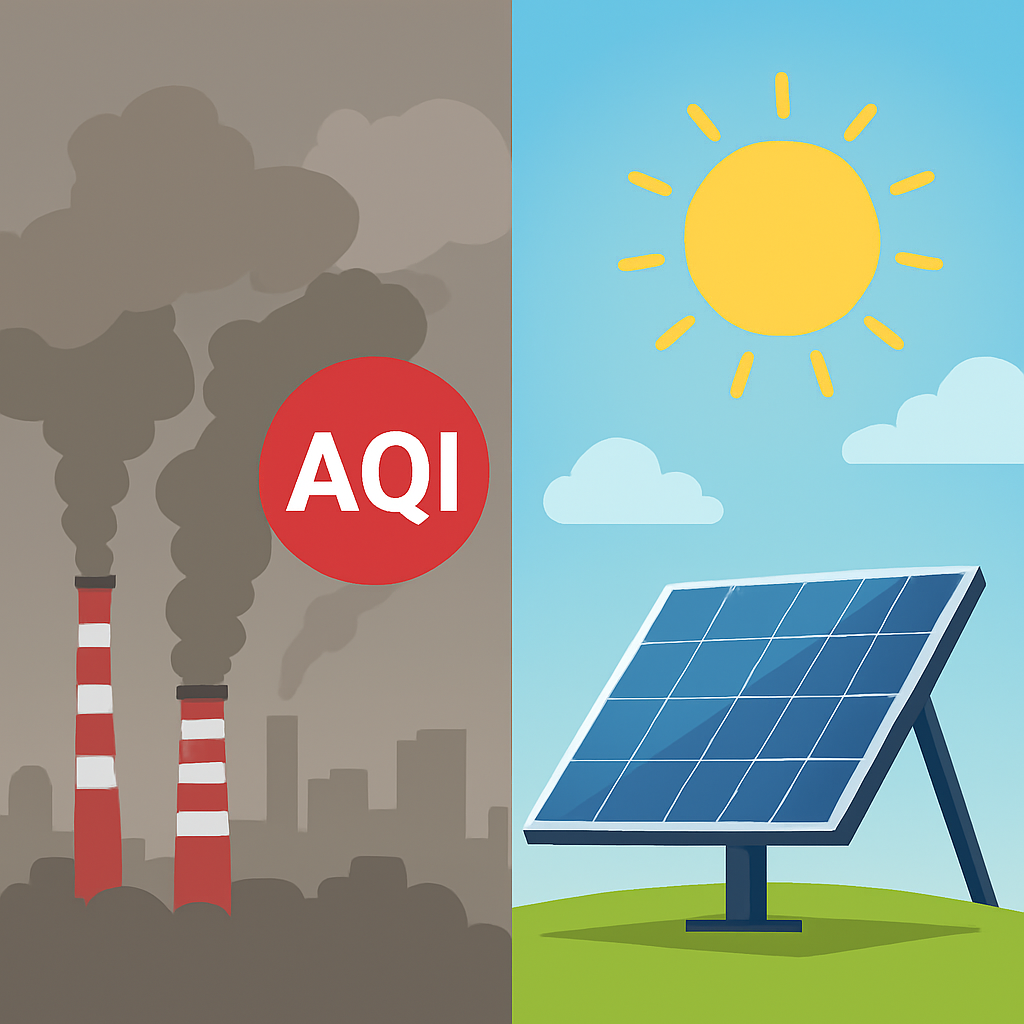 How Delhi's Air quality can be improved with Solar Panels